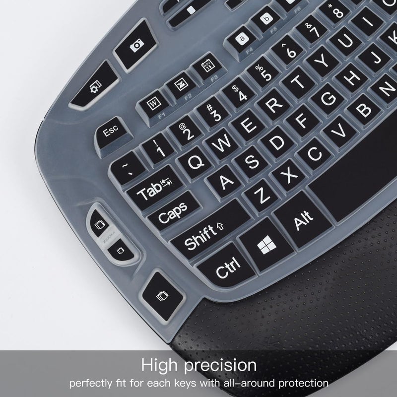 imComor Keyboard Cover for Logitech K350 MK550 MK570 Keyboard Cover Skin for Logitech K350 MK550 MK570 Wireless Wave Keyboards Covers Skin Protector Accessories, Black-Large Print - Image 2